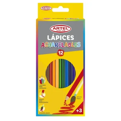 Lapices 12 Col. Acuarelables Artel1