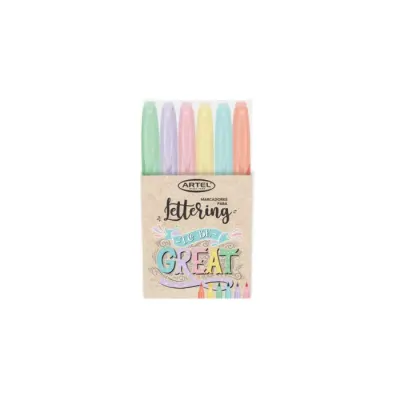 Marcador 6 Unidades. Set Lettering Pastel Artel1