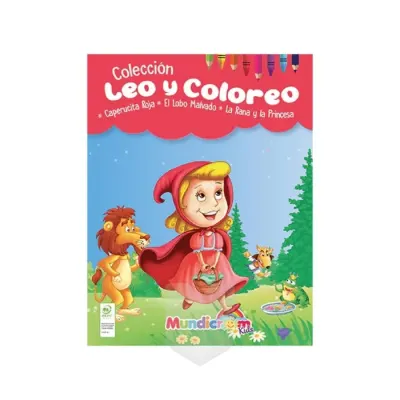 Libro Caperucita Roja, El Lobo Malvado Col. Leo Y Coloreo - Mundicrom1