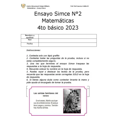 Libro Ensayo Simce Nb2 Matematicas - Edit. R&V1