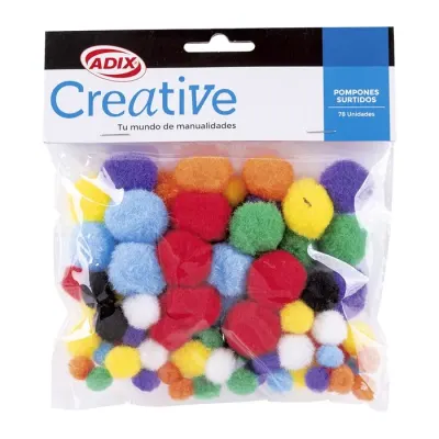 Pompom 78 Unidades. Tamaño Surtido Creative1