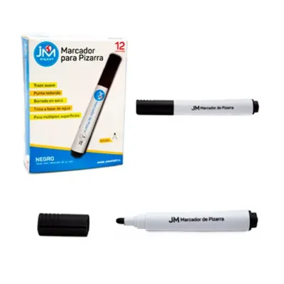 Marcador Pizarra Punta Delgada Negro Jm Import1