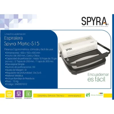 Maquina Espiralera Manual Carta/Oficio 35Cm Dimerc1