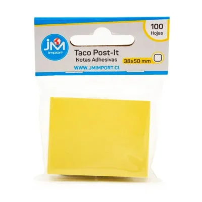 Nota Adhesiva 38X50 Mm 100 Hojas Amarillo Jm Import1