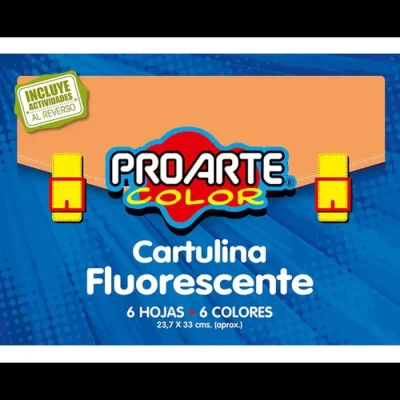Estuche Cartulina Fluorescente 6 Hojas Col. Proarte1