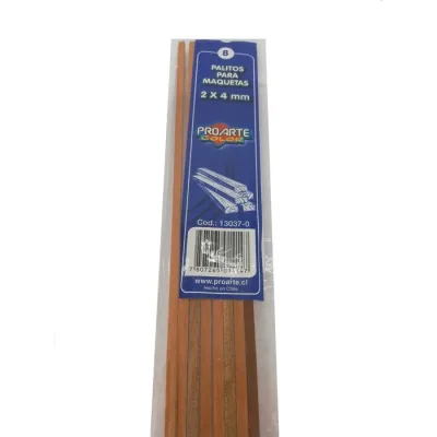 Palo Maqueta 2X4 Mm 8 Unidades. Proarte1