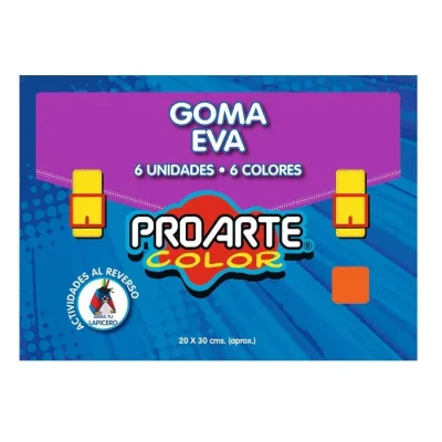Estuche Goma Eva 6 Pliegos 20X30 Cm Proarte1