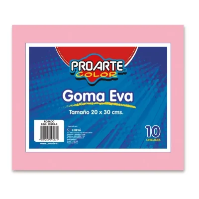 Set Goma Eva 20X30 Rosado 10 Unidades. Proarte1