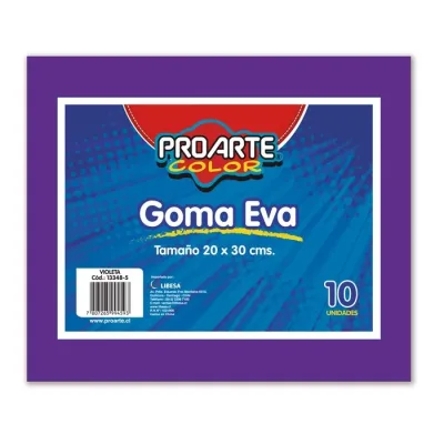 Set Goma Eva 20X30 Violeta 10 Unidades. Proarte1