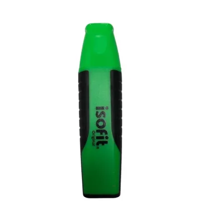 Destacador Verde Punta Biselada Con Grip Isofit1