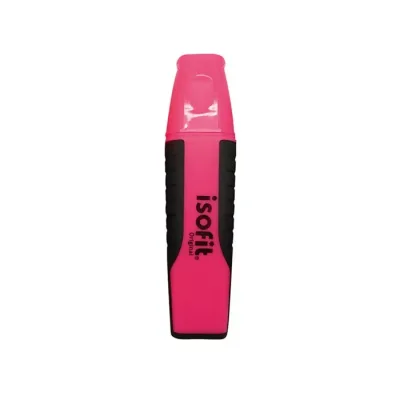 Destacador Rosado Punta Biselada Con Grip Isofit1