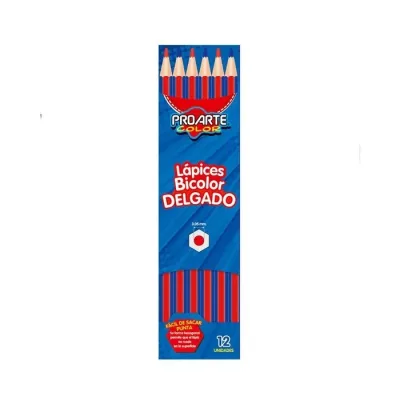 Lapiz Bicolor Delgado Rojo-Azul Proarte1