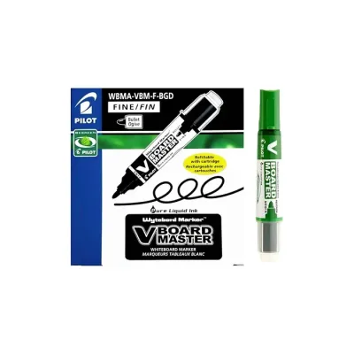 Marcador Verde Punta Redonda Recarg. Vboard Pilot1