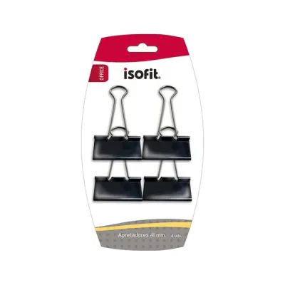 Doble Clips 41 Mm 4 Unidades. Negro Isofit1