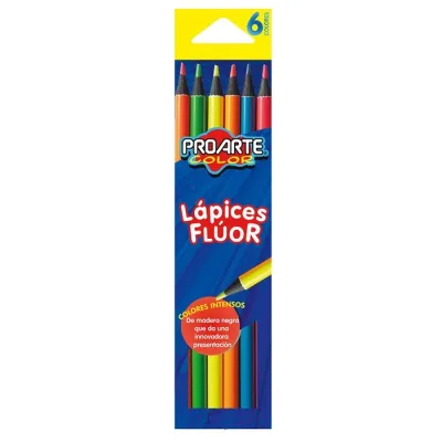 Lapices 6 Col. Fluor Proarte1