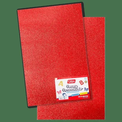 Pliego Goma Eva Glitter Roja1