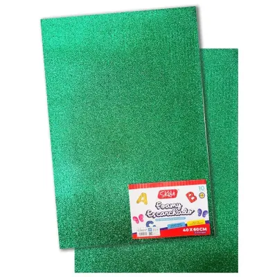 Pliego Goma Eva Glitter Verde1