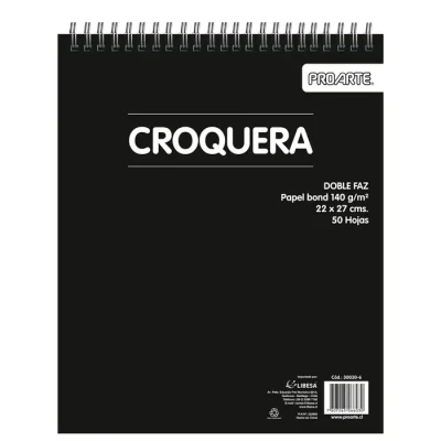 Croquera 22X27 Cm Doble Faz 50 Hojas Proarte1