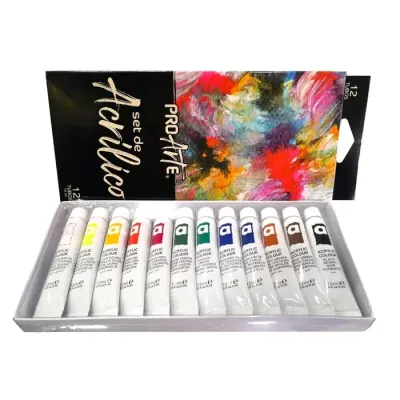 Set Pintura Acrilico 12 Col. Proarte1