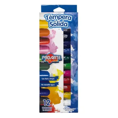 Tempera 12 Col. Solida Proarte1