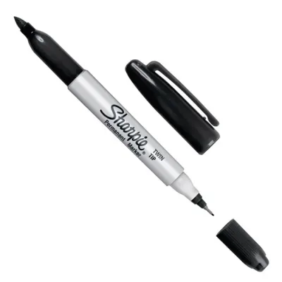 Marcador Negro Doble Punta Sharpie1