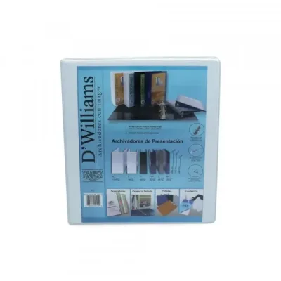 Archivador Oficio Con Press 2 Aros 2 Blanco D'Williams1