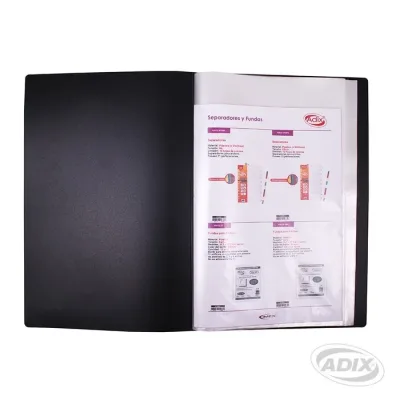 Carpeta Con 20 Fundas Oficio Negra Isofit1