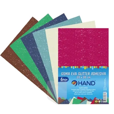 Set Goma Eva 20X30 Glitter Unidades. Rosado Hand1
