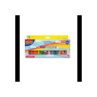 Plasticina 12 Colores Fluor+Pastel Proarte1