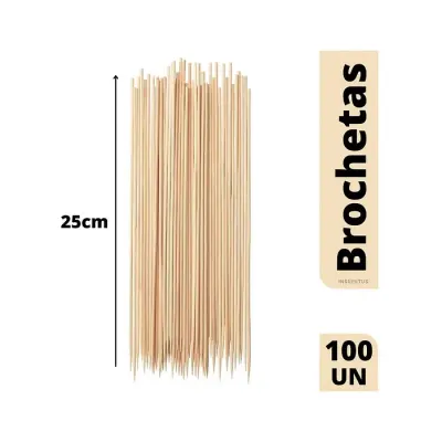 Palo Brocheta 25 Cm 100 Unidades.1