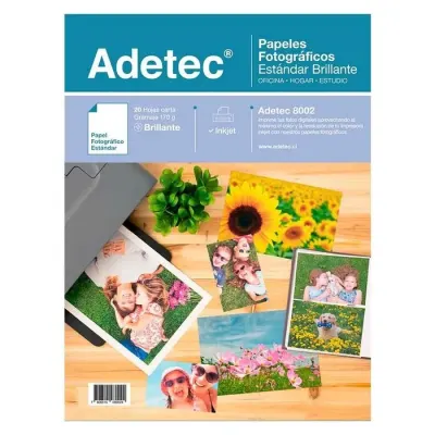 Papel Fotografico Brillante Carta 40H 170Grs Adetec1