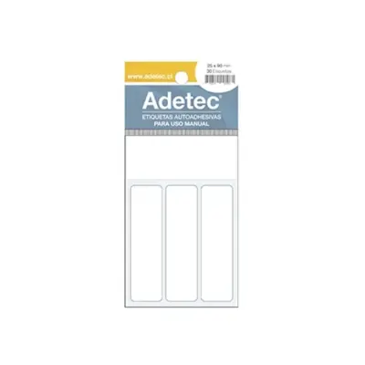Etiqueta 25X92 Mm Blanca Autoadhesiva 30 Unidades. Adetec1