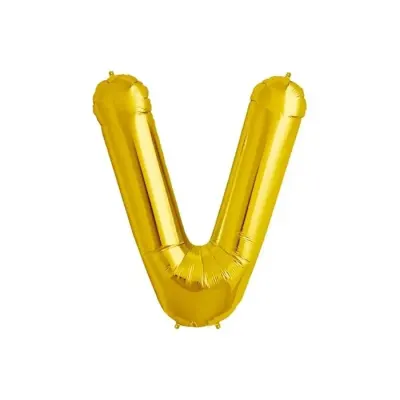 Globos Letra V Metalico 18 Dorado1