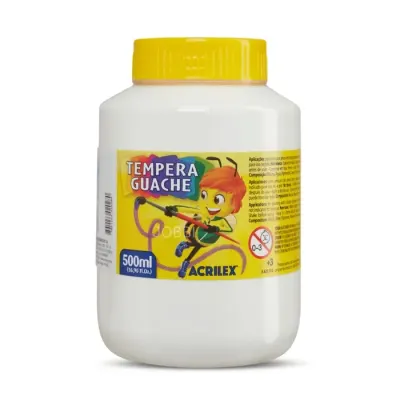 Tempera 500 Ml Guache Blanca Acrilex1