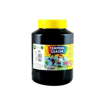 Tempera 500 Ml Guache Negro Acrilex1