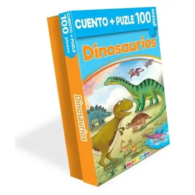 Dinosaurio 100 Pzs Col. Cuento+Puzzle Mundicrom1