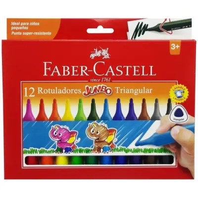 Marcador 12 Col. Jumbo Faber Castell1