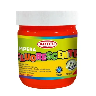 Tempera 100 Cc Fluores. Rojo Artel1