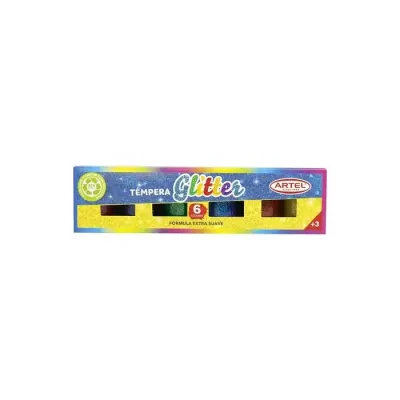 Tempera 15 Ml Glitter 6 Col. Artel1