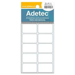 Etiqueta 25X40 Mm Blanca Autoadhesiva 100 Unidades. Adetec