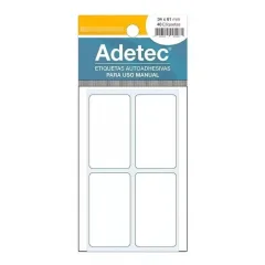 Etiqueta 34X61 Mm Blanca Autoadhesiva 40 Unidades. Adetec