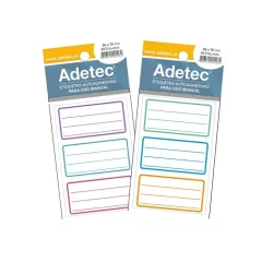 Etiqueta Para Nombre Tricolor 12 Unidades. Adetec