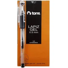 Boligrafo Negro Gel 0.5 Mm Torre