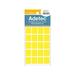Etiqueta 19X23 Mm Fluor Amarilla Autoadhesiva 200 Unidades.Adetec