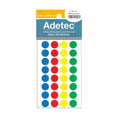 Etiqueta 15 Mm Circular 4 Colores Adetec