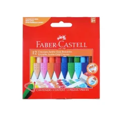 Lapiz Cera 12 Color Faber Grip Triang. Jumbo