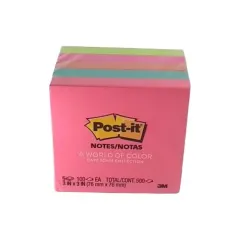 Nota Adhesiva 76X76 500 Hojas Neon 654-5Pk 3M