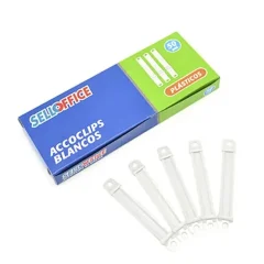 Accoclip Plastico Blanco 50 Unidades. Sellofice