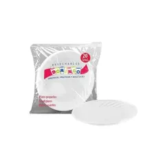 Plato Plastico 15 Cm Blanco 20 Unidades. Domingo