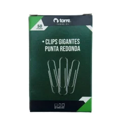 Clips 50 Mm Metalico 50 Unidades. Punta Redonda Torre